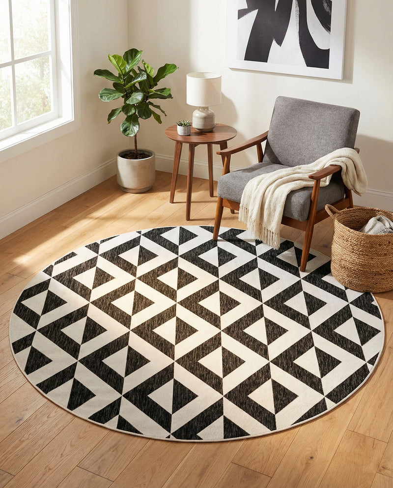 Urban Oasis Rugs Collection Area Rug -  Highrise (Charcoal Gray) Round Charcoal Gray  lifestyle 53