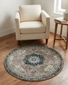 Brighton Terrace Collection Area Rug - Hove (Gray) Round Gray  lifestyle 54