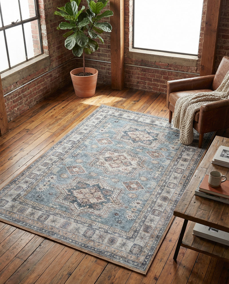 Heritage Elegance Collection Area Rug -  Neuschwanstein Rectangle Soft Green  lifestyle 40