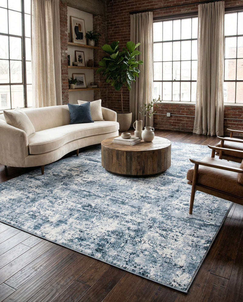 Luminara Sands Collection Area Rug - Elysium (Vintage Blue) Rectangle Vintage Blue  lifestyle 12