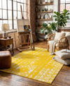 Brighton Stripes Collection Area Rug - Sussex (Yellow) Rectangle Yellow  lifestyle 14