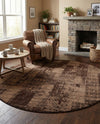 Autumn Meadow Collection Area Rug -  Harvesthill Round Brown  lifestyle 62