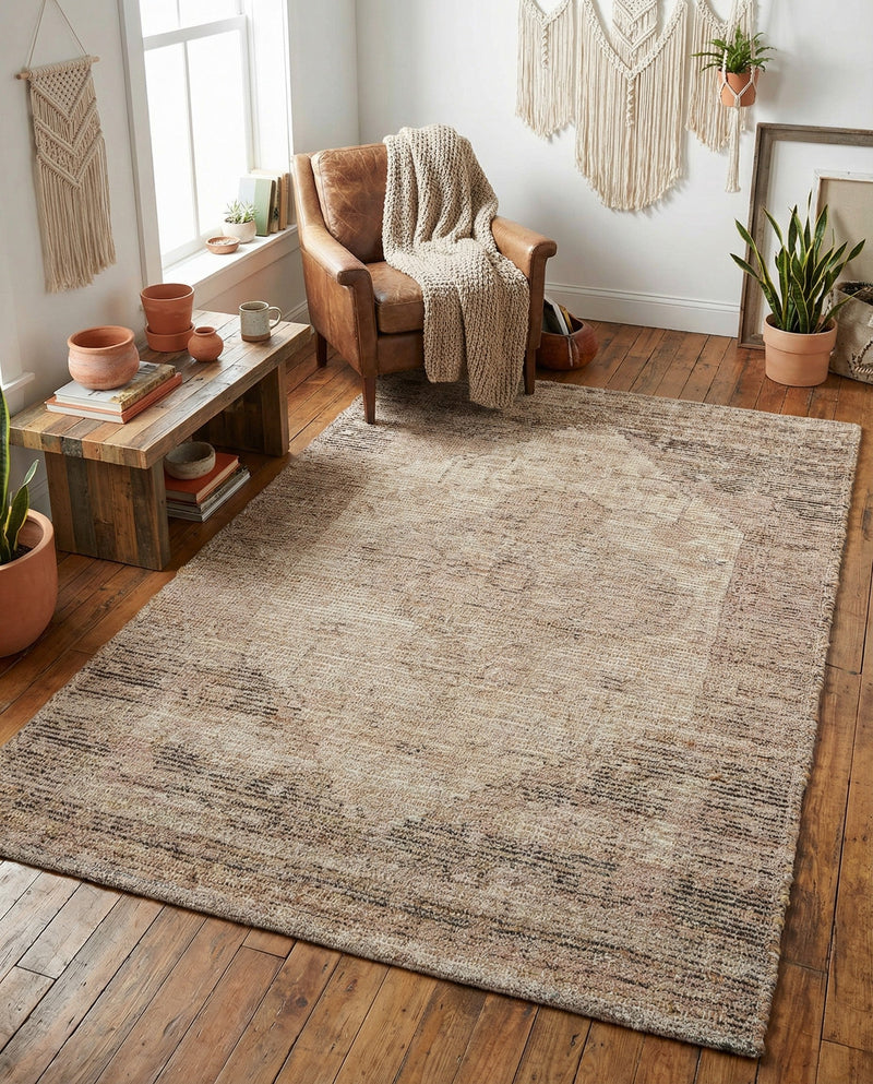 Savannah Threads Collection Area Rug - Sahara Rectangle Natural  lifestyle 9