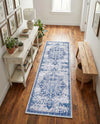 Baroque Era Collection Area Rug - Versailles (Gray Blue) Runner Gray Blue  lifestyle 78
