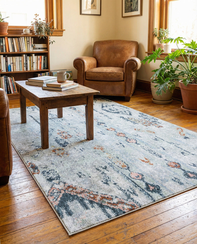 Aegean Elegance Washables Collection Area Rug -  Zakynthos Rectangle Ivory Gray  lifestyle 61
