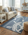 Seaside Haven Rugs Collection Area Rug - Harbor Rectangle Navy Blue  lifestyle 9