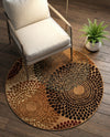 Bistro Lounge Collection Area Rug -  Cappuccino Round Beige  lifestyle 83