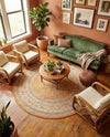 Soho Elegance Collection Area Rug -  Mercer (Orange) Round Orange  lifestyle 47