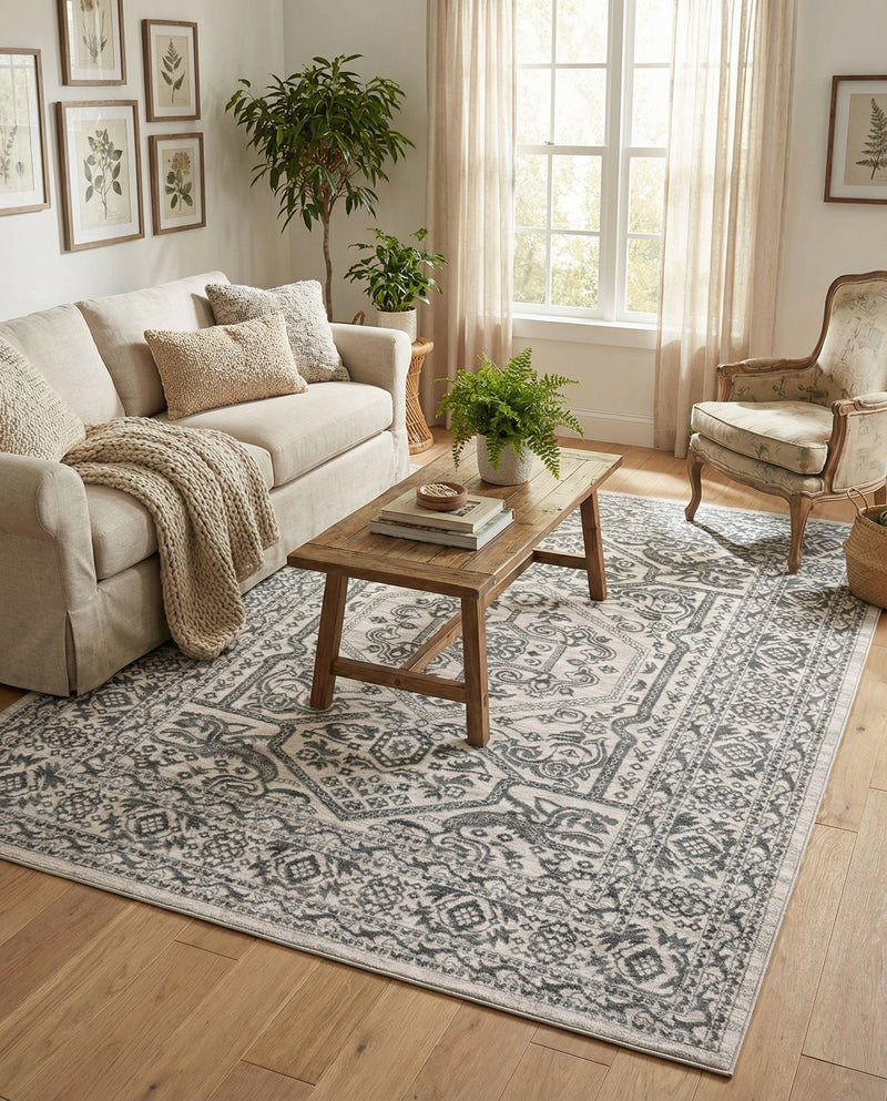 Charleston Elegance Collection Area Rug - Harborview Rectangle White  lifestyle 14