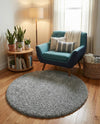 Cozy Comfort Shag Collection Area Rug - Haven (Cloud Gray) Round Cloud Gray  lifestyle 68