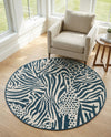 Savannah Escape Collection Area Rug -  Masai Round Navy Blue and Ivory  lifestyle 75