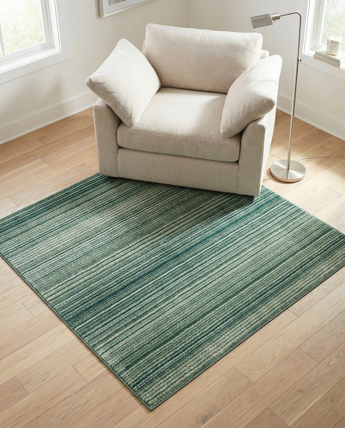Jewel Oasis Collection Area Rug - Sapphire (Green) Square Green  lifestyle 126