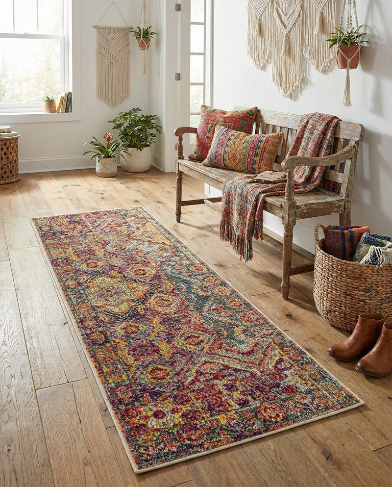 Sierra Collection Area Rug -  Catalina Runner Multi  lifestyle 63