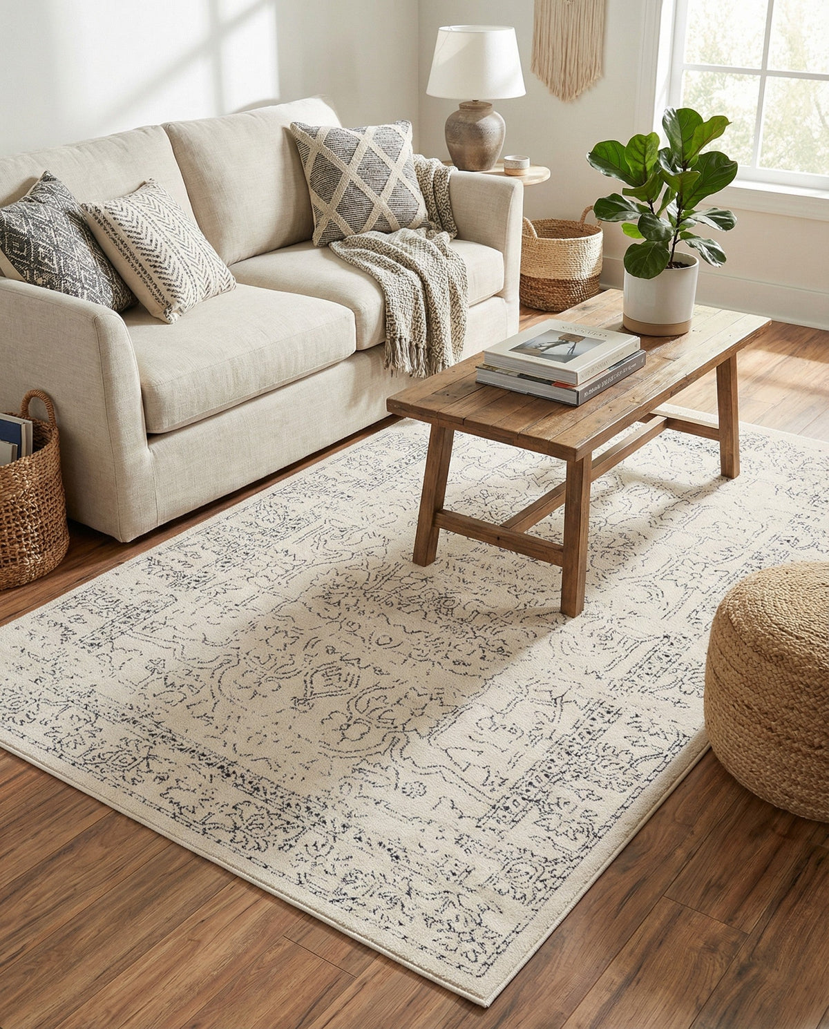 Savannah Soiree Collection Area Rug -  Everglade (White) Rectangle White  lifestyle 8