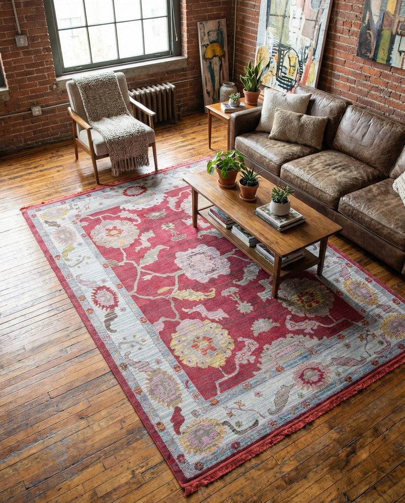 Arcadia Rugs Collection Area Rug - Eden (Red) Rectangle Red  lifestyle 6
