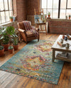 Venetian Tapestry Collection Area Rug -  SanMarco Rectangle Turquoise  lifestyle 14
