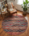 Heritage Elegance Collection Area Rug -  Monticello Round Multi  lifestyle 28