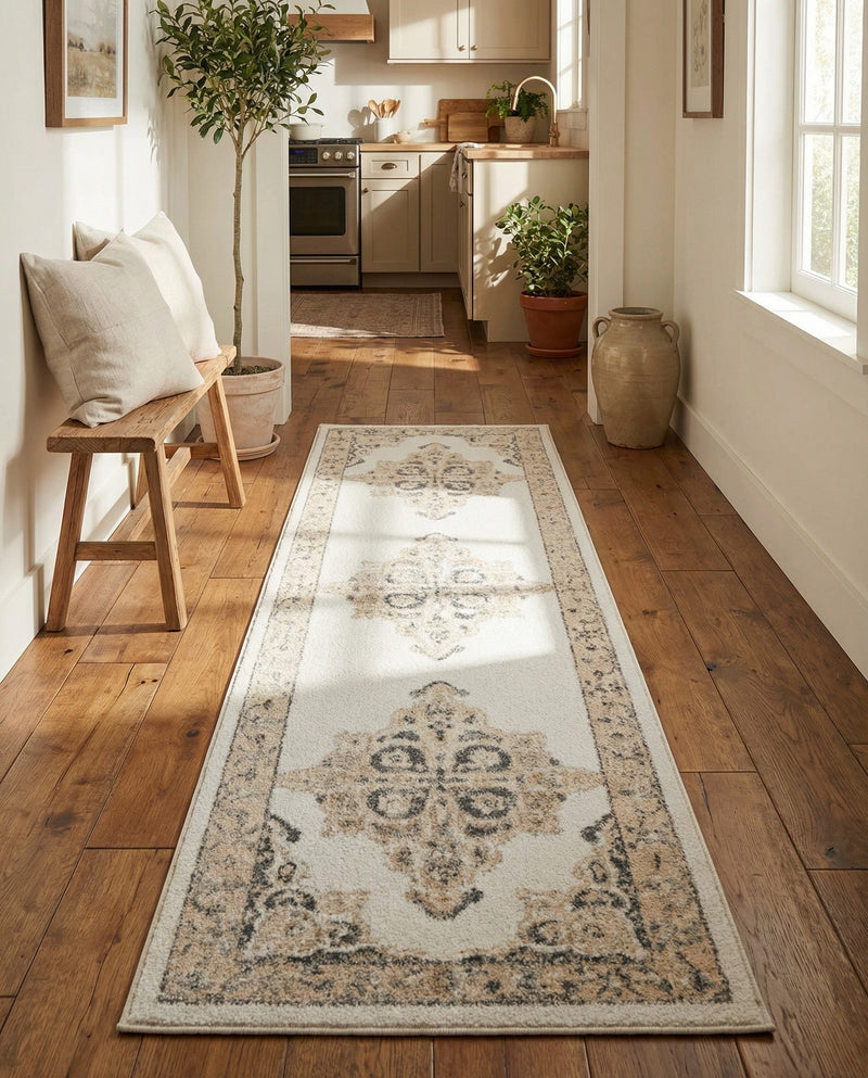 Beverly Grove Collection Area Rug -  Fairfax (Ivory) Runner Ivory  lifestyle 54
