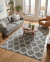 Lattice Gardens Collection Area Rug -  Bloomfield (Dark Gray) Rectangle Dark Gray  lifestyle 24