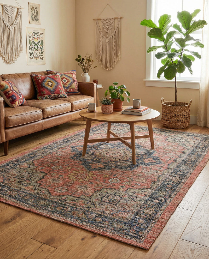 Savannah Threads Collection Area Rug -  Negev Rectangle Antique Red  lifestyle 8