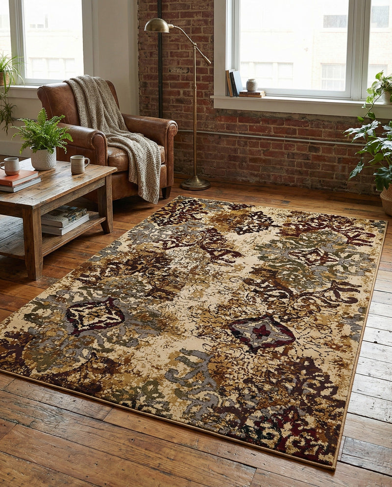 Bistro Lounge Collection Area Rug -  Piccolo Rectangle Beige  lifestyle 6