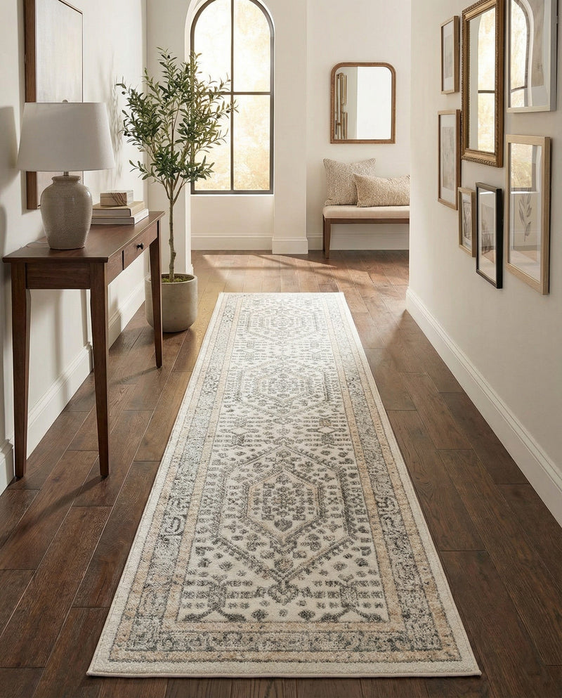 Adriana Terrace Collection Area Rug - Capri (Ivory) Runner Ivory  lifestyle 75