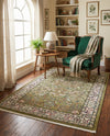Persian Elegance Collection Area Rug -  Kerman (Green) Rectangle Green  lifestyle 4