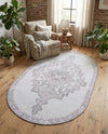 Heritage Elegance Collection Area Rug -  Winterthur (white Gray) Oval white Gray  lifestyle 27