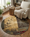 Bistro Lounge Collection Area Rug -  Lungo Round Beige  lifestyle 35
