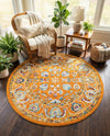 Adriana Terrace Collection Area Rug -  Positano (Orange) Round Orange  lifestyle 54