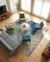 Marrakesh Elegance Collection Area Rug -  Boujad Square Blue  lifestyle 91