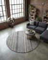 Jewel Oasis Collection Area Rug - Sapphire (Gray) Round Gray  lifestyle 69
