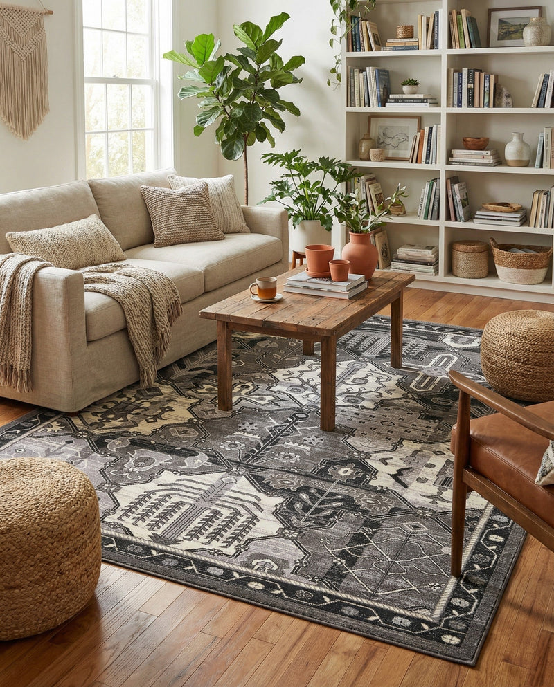 Horizon Collection Area Rug - Dawn Rectangle Gray  lifestyle 66