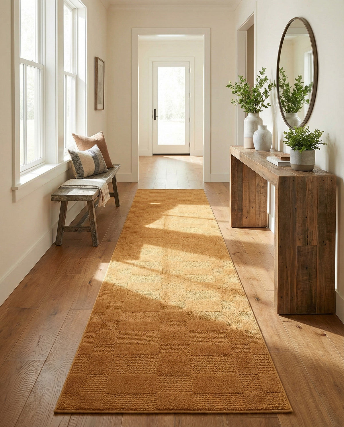 Haven Tapestry Collection Area Rug -  SereneCove Runner Goldenrod Glow  lifestyle 97