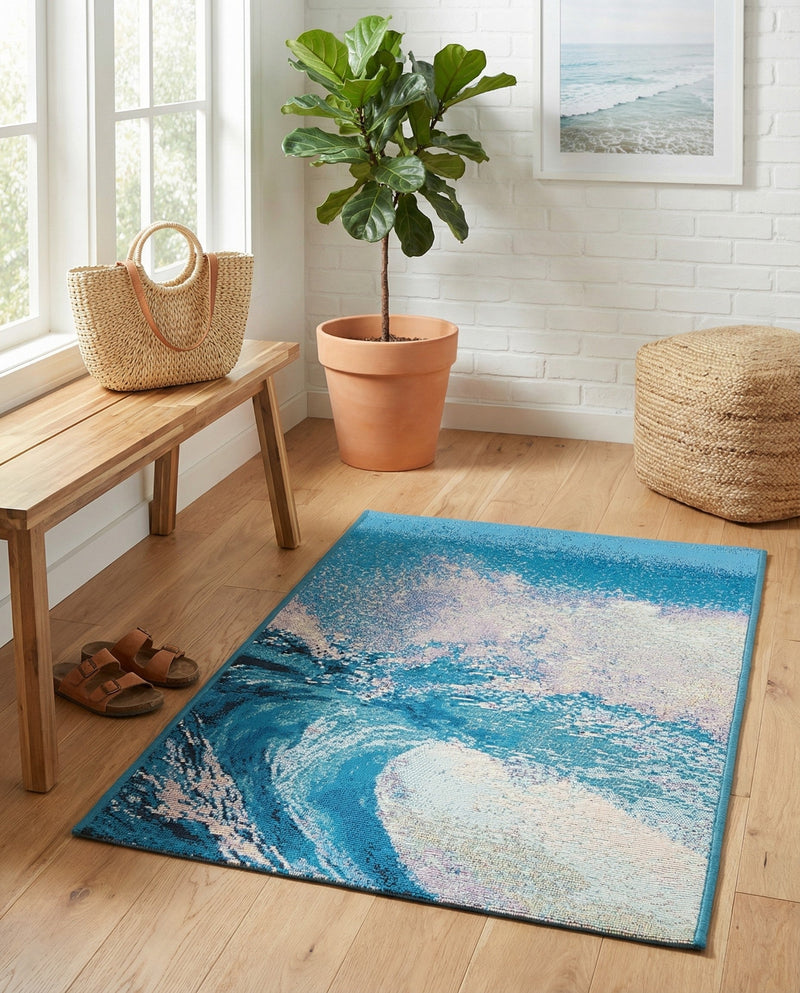 Urban Terrace Collection Area Rug - Veranda Rectangle Blue  lifestyle 5