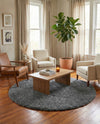 Alpine Plush Collection Area Rug -  Cortina (Peppercorn) Round Peppercorn  lifestyle 70