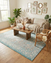 Rustic Charm Revival Collection Area Rug - Farmstead Rectangle Light Blue  lifestyle 28