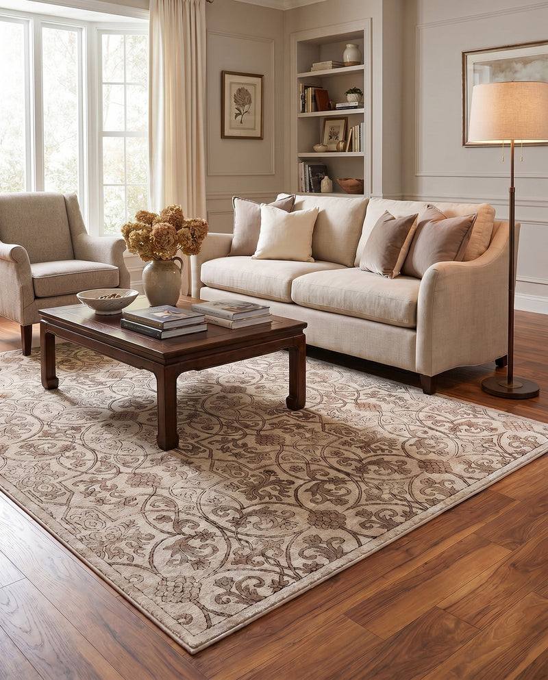 Andes Summit Collection Area Rug -  Merida Rectangle Dark Beige  lifestyle 13