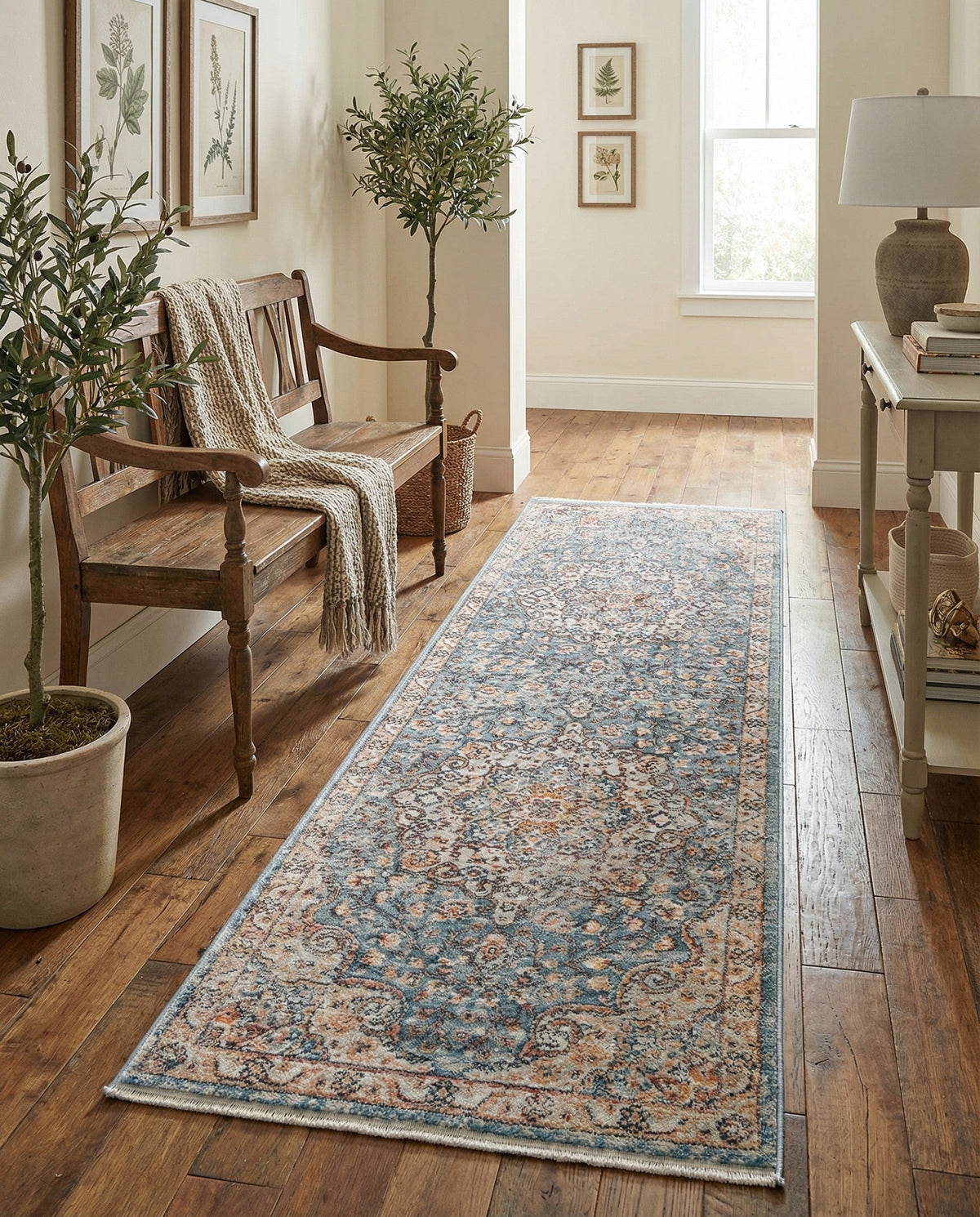 Coastal Haven Collection Area Rug - Seabreeze (Blue) Runner Blue  lifestyle 97