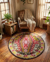 Sedona Vista Collection Area Rug -  Anasazi Round Multi  lifestyle 50