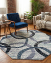 Santa Fe Trails Collection Area Rug -  Taos Octagon Ivory  lifestyle 54