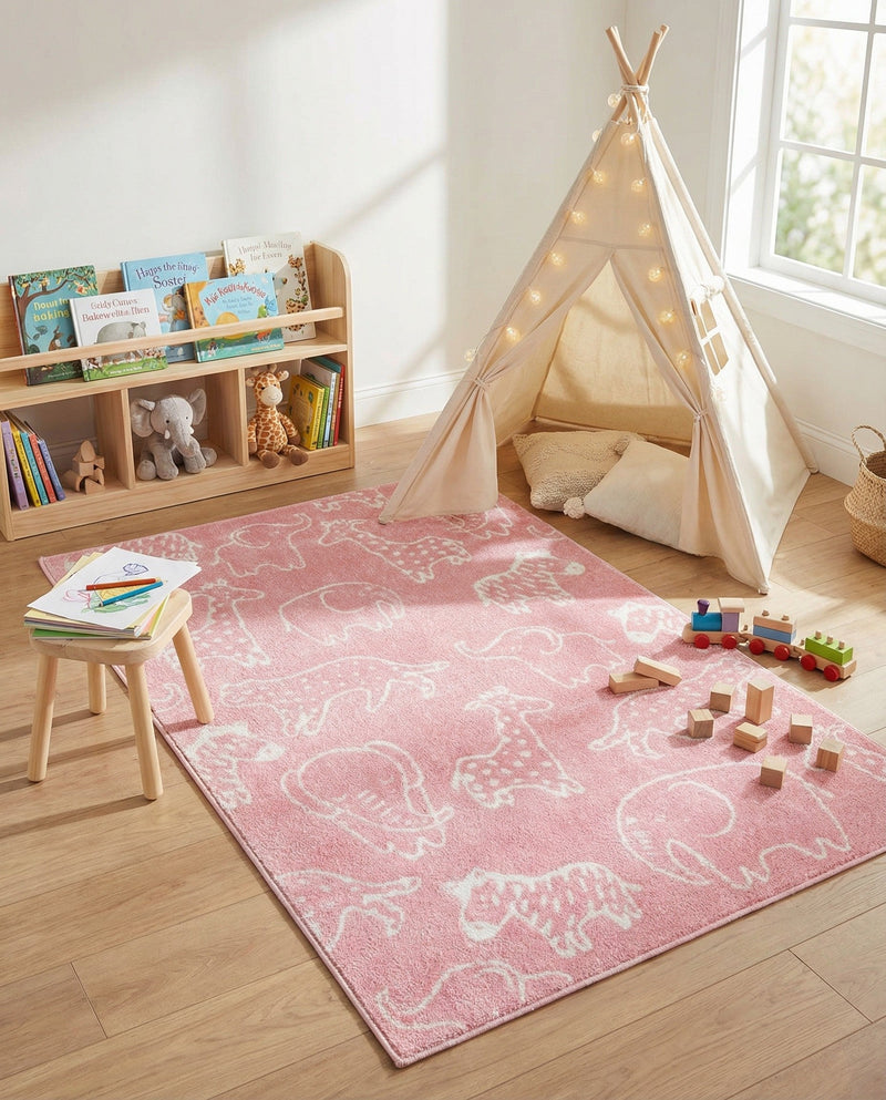 Wonder Tykes Collection Area Rug -  Spectrum Rectangle Pink  lifestyle 46