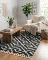 Cozy Cove Shag Collection Area Rug -  Dunes Rectangle Black and White  lifestyle 52