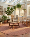 Highland Woven Jute Collection Area Rug - Glenmore (Rust Red) Round Rust Red  lifestyle 67