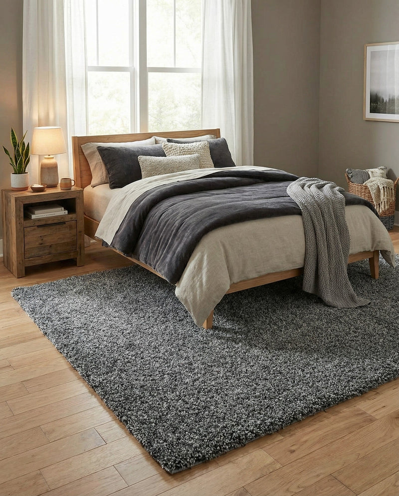 Cozy Comfort Shag Collection Area Rug - Haven (Pebble Gray) Rectangle Pebble Gray  lifestyle 21