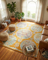 Arcadia Rugs Collection Area Rug -  Atlantis (Orange) Square Orange  lifestyle 63