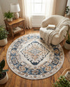 Cambridge Classics Collection Area Rug -  Magdalene (Cream) Round Cream  lifestyle 33