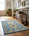 Tabriz Tapestries Collection Area Rug - Azerbaijan (Light Blue) Rectangle Light Blue  lifestyle 17
