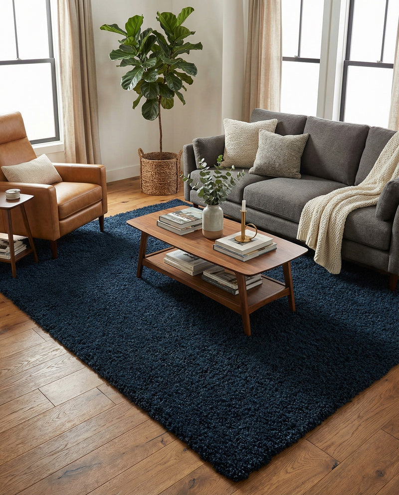 Plush Oasis Collection Area Rug - Serenity (Sapphire Blue) Rectangle Sapphire Blue  lifestyle 19