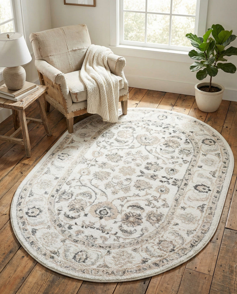 Adriana Terrace Collection Area Rug -  Positano (Ivory) Oval Ivory  lifestyle 18